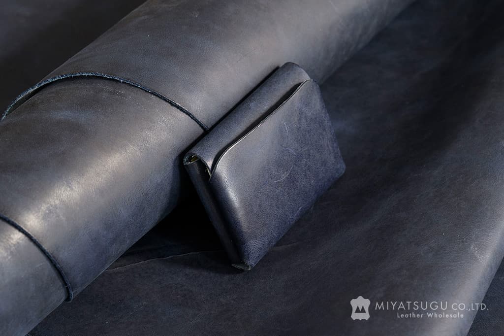 江戸の藍染めレザー・モストロ（牛半裁・藍染め）｜革販売ミヤツグ
